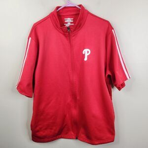 MLB Philadelphia Phillies Genuine Merchandise Full Zip Short Sleeve Track Jacket